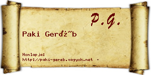 Paki Geréb névjegykártya
